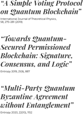 Our papers – Quantum Blockchains